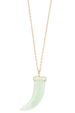 Elongated single horn pendant necklace