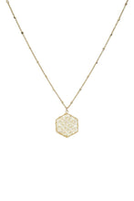 Fashion Pearl Wraps Hexagon Pendant Necklace