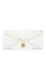 Evil Eye Sun Charm Gold Dipped Necklace