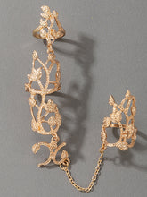 Exaggerated personality ring flower chain temperament fashion hollow carved with ring jewelry