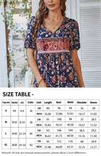 Floral Print Puff Sleeve Bohemian Dress