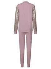 Women's Khaki Love Sequins Casual Suit