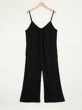 Women's casual suspenders jumpsuit loose simple wide-leg jumpsuit