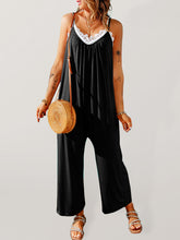 Women's casual suspenders jumpsuit loose simple wide-leg jumpsuit