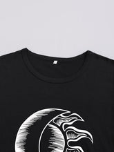 Women's Moon Printed Casual Graphic Tee
