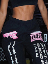 New print fashion elastic waist sports casual harem pants