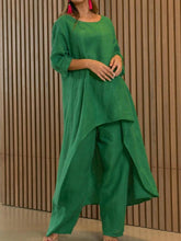 Women's casual irregular long-sleeved wide-leg pants two-piece set
