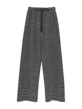 Women's Striped High Waist Straight Loose Drape Lazy Casual Wide Leg Pants