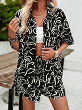 New women's casual fashion resort lapel short-sleeved shirt shorts suit