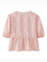 Fashionable, casual and versatile multi-color puff sleeve lace-up top