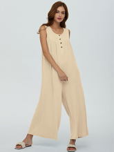 Women's casual pocket button jumpsuit