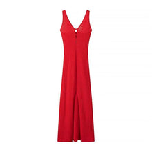 Women's halter neck V-neck knitted dress