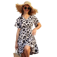 Leopard Print V-Neck Summer Dress