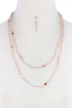 Beaded Fashion Long Necklace And Earring Set