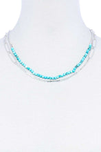 Double Layer Beaded And Chain Necklace