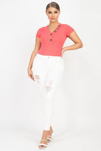 Button V-neck Bodysuit