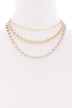 3 Layered Multi Metal Chain Necklace