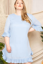 Pleated Ruffle Detailed Mini Dress