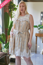 Plus Printed Round Neck Sleeveless Mini Dress