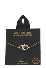 Gold Rhodium Dipped Hamsa Pendant Bracelet