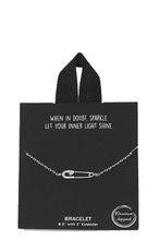 Old Rhodium Dipped Clothing Pin Pendant Bracelet