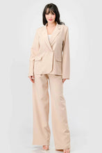 Luxe Stretch Woven Loose Fit Blazer And Wide Legs Pants Semi Formal Set