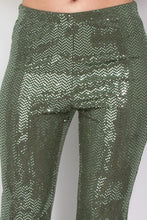 Sequined Fit & Flare Midrise Pants