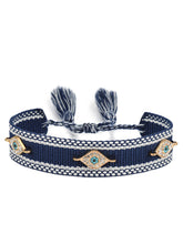 New metal devil's eye ethnic bracelet hand-woven diy bracelet jewelry (1 pack)