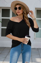 Women's Fashion Casual Solid Color V Neck Tops