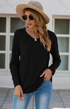 Women's Fashion Casual Solid Color V Neck Tops