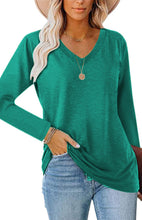 Women's Fashion Casual Solid Color V Neck Tops