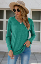 Women's Fashion Casual Solid Color V Neck Tops