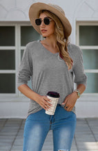 Women's Fashion Casual Solid Color V Neck Tops