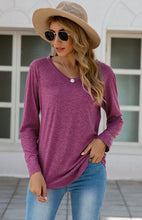 Women's Fashion Casual Solid Color V Neck Tops