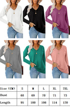 Women's Fashion Casual Solid Color V Neck Tops