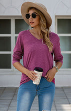 Women's Fashion Casual Solid Color V Neck Tops