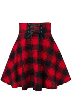 Ladies Casual Fashion A-Type Plaid Print Skirt