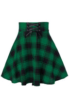 Ladies Casual Fashion A-Type Plaid Print Skirt