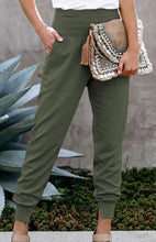 Ladies Solid Color High Waist Slit Casual Pants