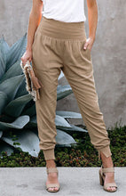 Ladies Solid Color High Waist Slit Casual Pants