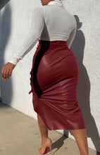 Ladies Casual Fashion Slit Mid Length Slim Skirt