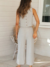 Vintage Sleeveless Cotton Pants Set