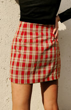 Versatile Hip Wrap Split High Waist Plaid Skirt