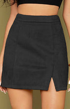 Suede Hip High Waist A-Line Half Skirt