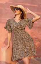 Leopard Print V-Neck Summer Dress