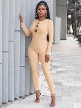 Women's solid color slim fit hip lifting Jumpsuit