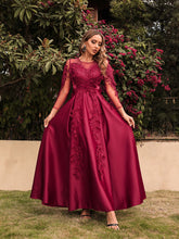 Four Seasons Women's Round Neck Solid Prom Dress