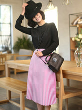 Women's Pleated Knit Midi Skirt Spring-Summer