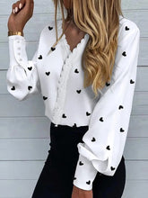 Women's Printed Lace Long Sleeve Top