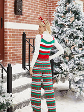 Women's Christmas outfit knitted loose Christmas snowflake knitted jumpsuit